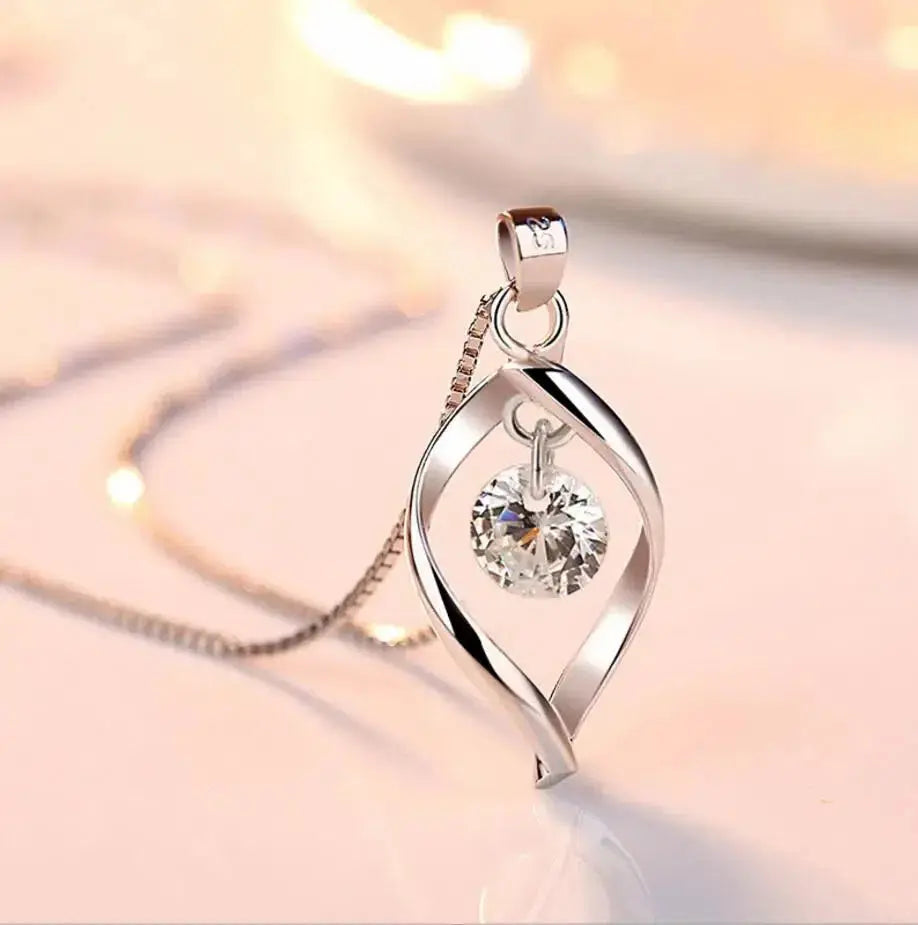 Lumina Crystal Silver Necklace